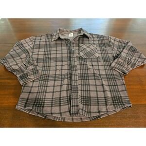 Pink Victorias Secret Flannel Shirt Womens Small Gray Black Plaid Long Sleeve